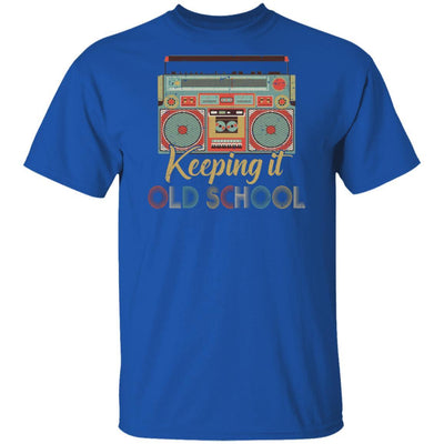 Keeping It Old School Retro Vintage Music 80s 90s-T-Shirt & Hoodie-Classic T-Shirt-Royal