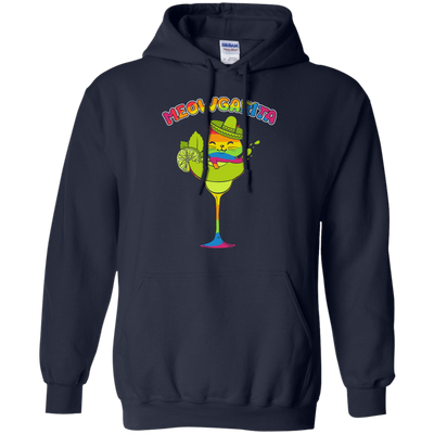 Rainbow Meowgarita Margarita Cat Lover-T-Shirt & Hoodie-Pullover Hoodie-Navy