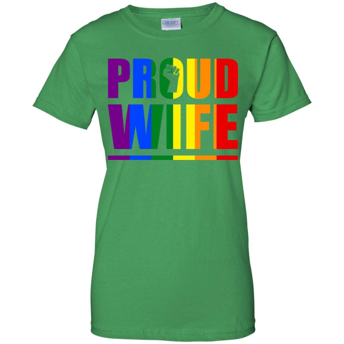 Proud Wife Lesbian Pride Month LGBT-T-Shirt & Hoodie-Women's T-Shirt-Irish Green