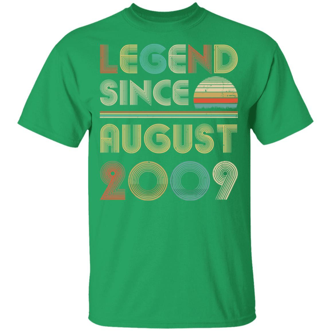 Legend Since August 2009 Vintage 12th Birthday Gifts Youth-Youth Shirt-Youth T-Shirt-Irish Green
