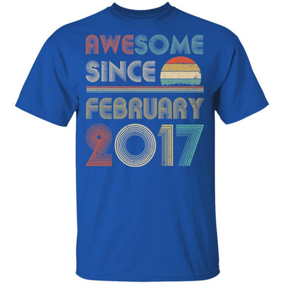 Awesome Since February 2017 Vintage 4th Birthday Gifts Youth-Youth Shirt-Youth T-Shirt-Royal
