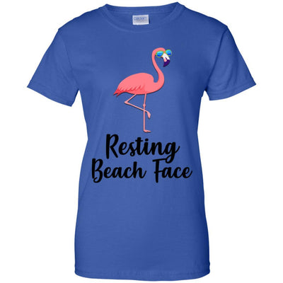 Resting Beach Face Flamingo Summer With Sunglasses-T-Shirt & Tank Top-Women's T-Shirt-Royal