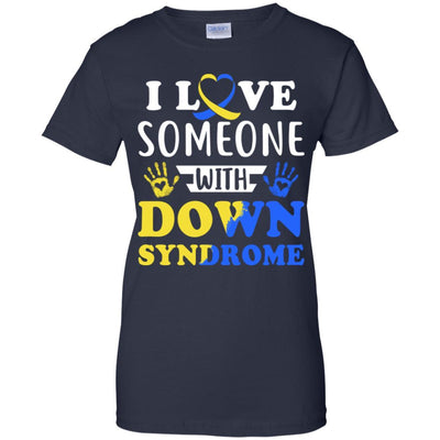 I Love Someone With Down Syndrome Mom Dad-T-Shirt & Hoodie-Women's T-Shirt-Navy