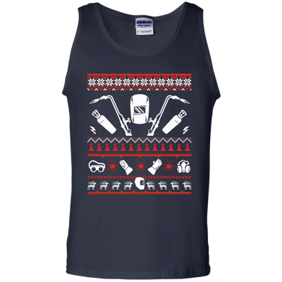 Welder Christmas Sweater-T-Shirt & Hoodie-Unisex Tank-Navy