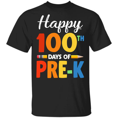 Happy 100th Day of Pre-K Teacher or Student Gift Youth-Youth Shirt-Youth T-Shirt-Black