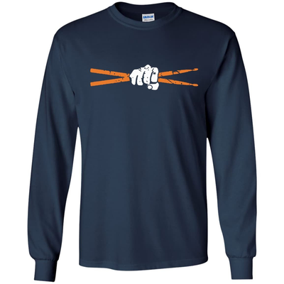 Drumsticks Drummer Awesome Music Lover Musician-T-Shirt & Hoodie-Long Sleeve T-Shirt-Navy