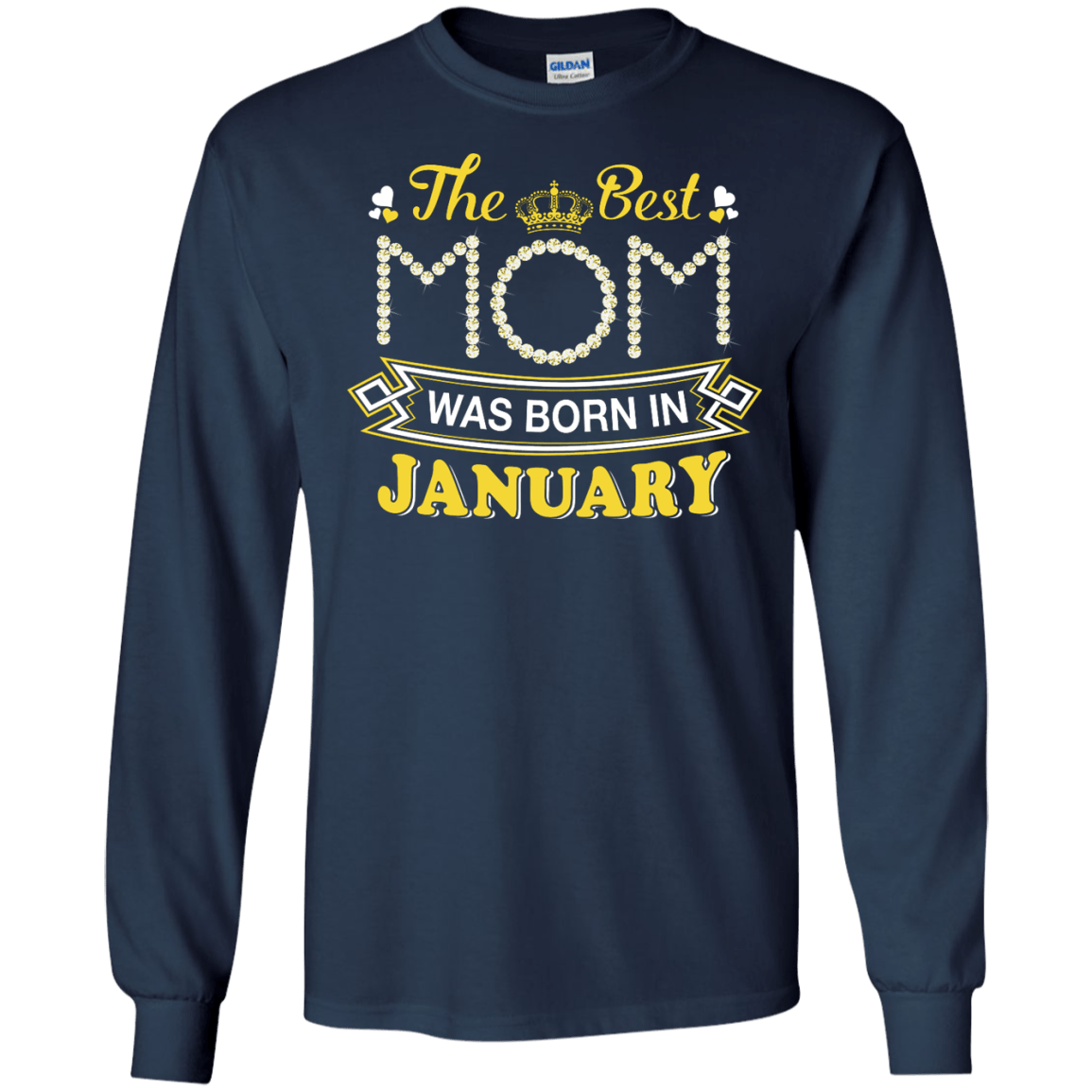 The Best Mom Was Born In January-T-Shirt & Hoodie-Long Sleeve T-Shirt-Navy