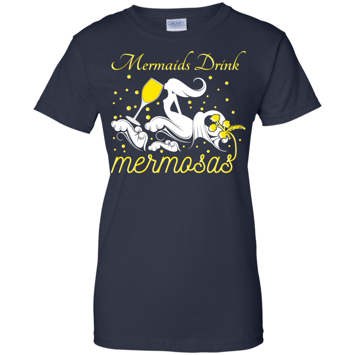 Mermaid drink mermosas-T-Shirt & Hoodie-Women's T-Shirt-Navy