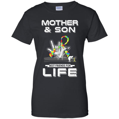Mother And Son Best Friends For Life Autism Awareness-T-Shirt & Hoodie-Women's T-Shirt-Black