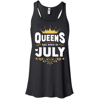 Queens Are Born In July-T-Shirt & Hoodie-Women's Flowy Racerback Tank-Black