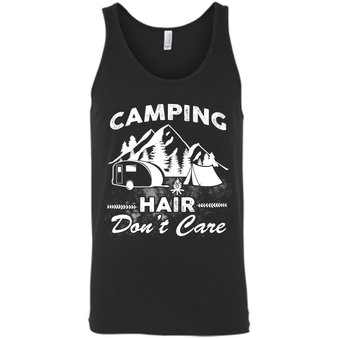 Camping Hair Don't Care-T-Shirt & Hoodie-Unisex Tank-Black
