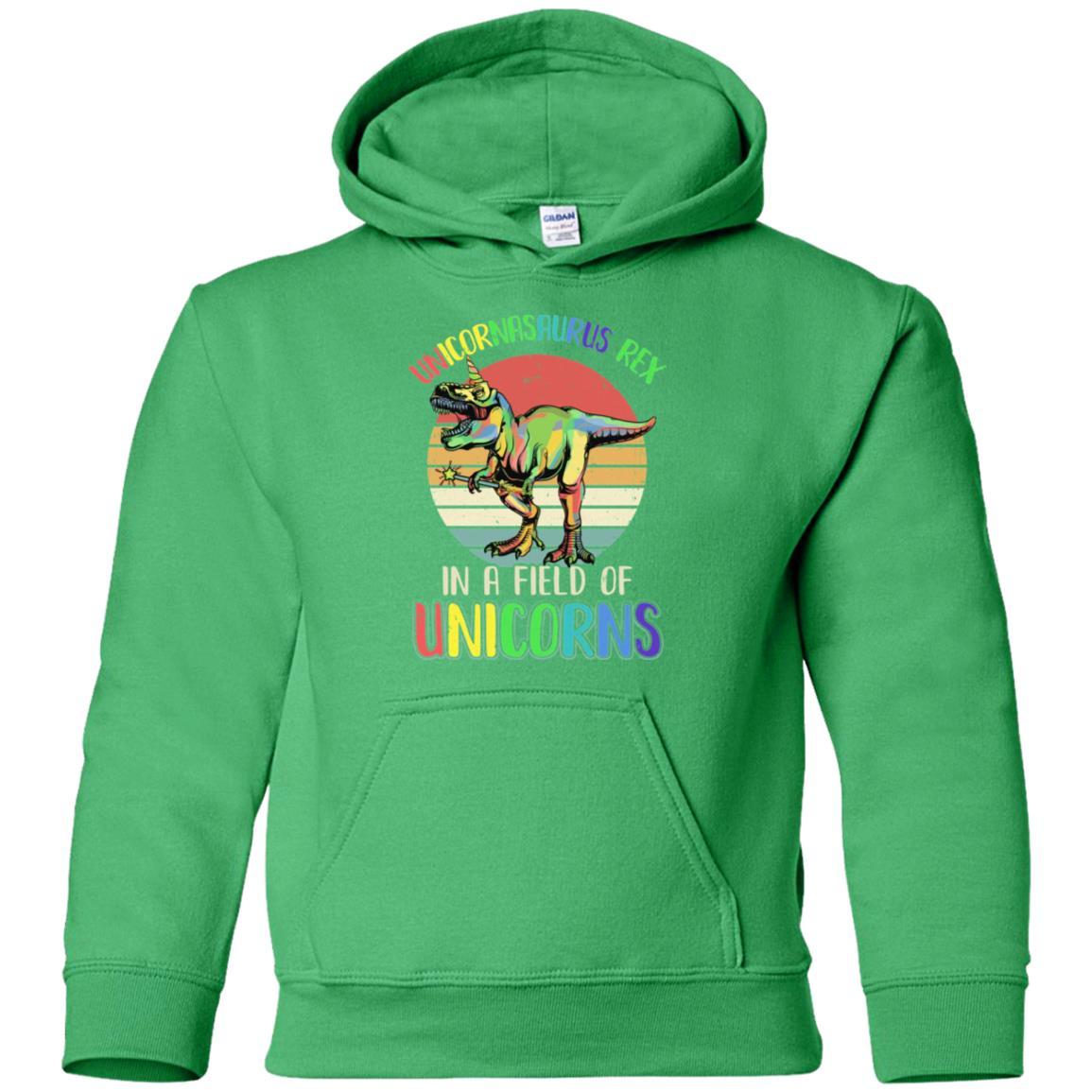 Be A Unicornasaurus Rex In A Field Of Unicorns Youth-Youth Shirt-Youth Pullover Hoodie-Irish Green