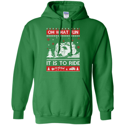 Jeep Sweater Christmas Oh What Fun It Is To Ride-T-Shirt & Hoodie-Pullover Hoodie-Irish Green