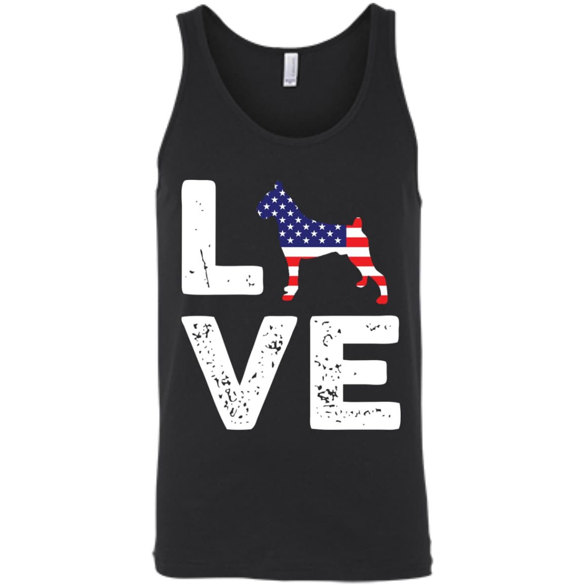 American Flag Dog Boxer Love-T-Shirt & Hoodie-Unisex Tank-Black