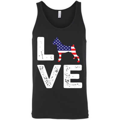 American Flag Dog Boxer Love-T-Shirt & Hoodie-Unisex Tank-Black