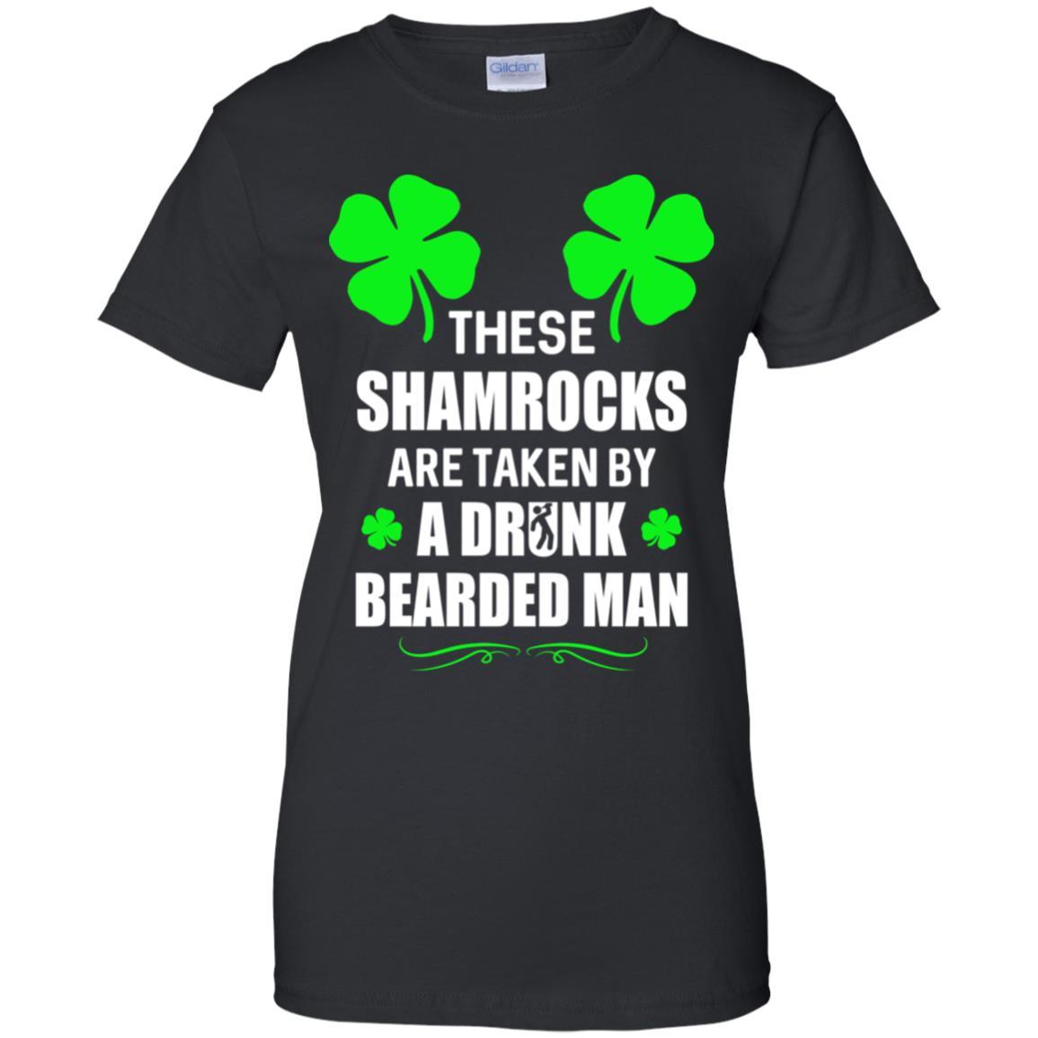 These Shamrocks Are Taken By A Drunk Bearded St Patrick Day-T-Shirt & Tank Top-Women's T-Shirt-Black