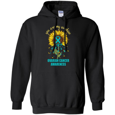 You Are My Sunshine Ovarian Cancer Awareness-T-Shirt & Hoodie-Pullover Hoodie-Black