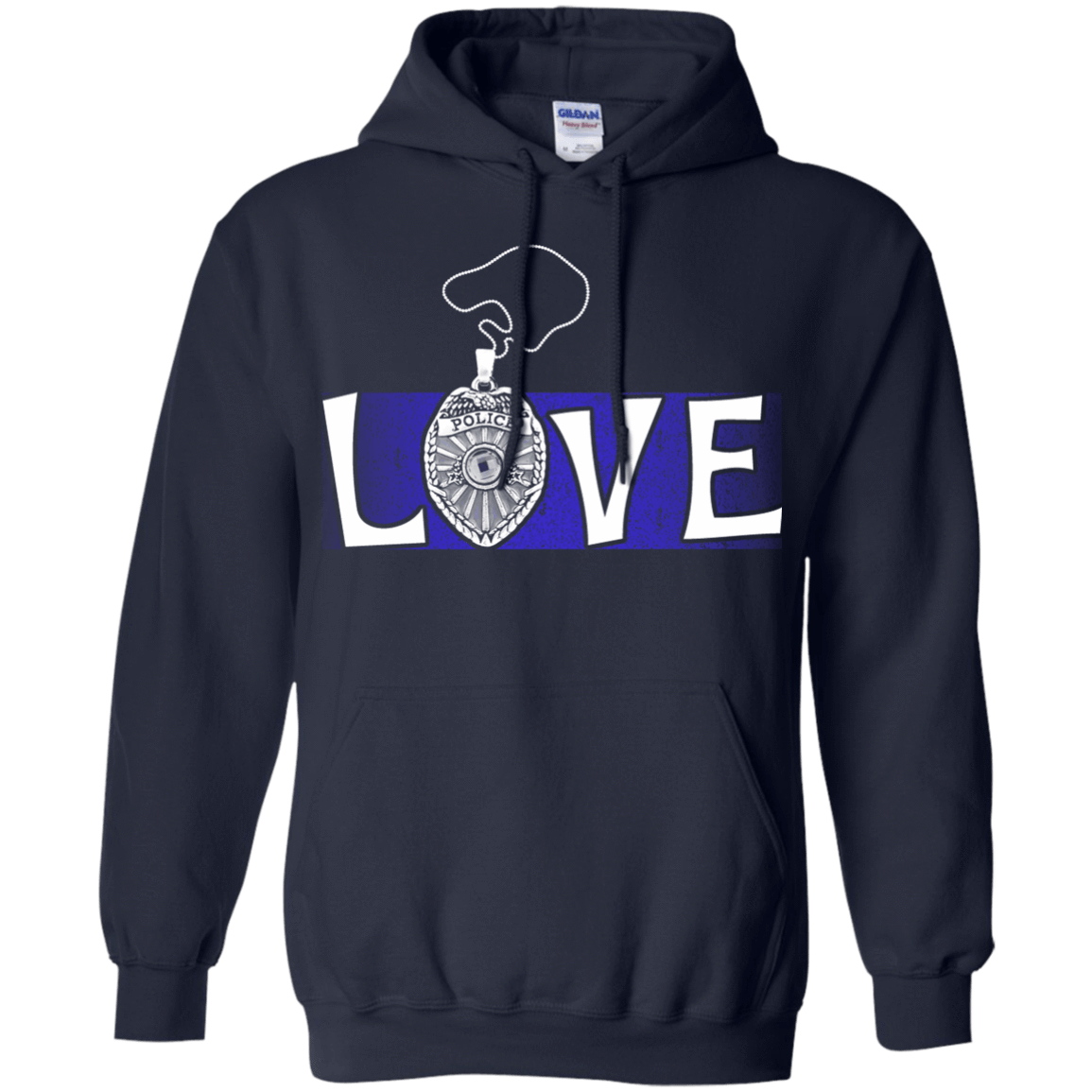 Love Police Thin Blue Line-T-Shirt & Hoodie-Pullover Hoodie-Navy
