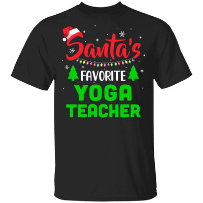 Santa's Favorite Yoga Teacher Funny Christmas Xmas Gifts-T-Shirt & Sweatshirt-Classic T-Shirt-Black