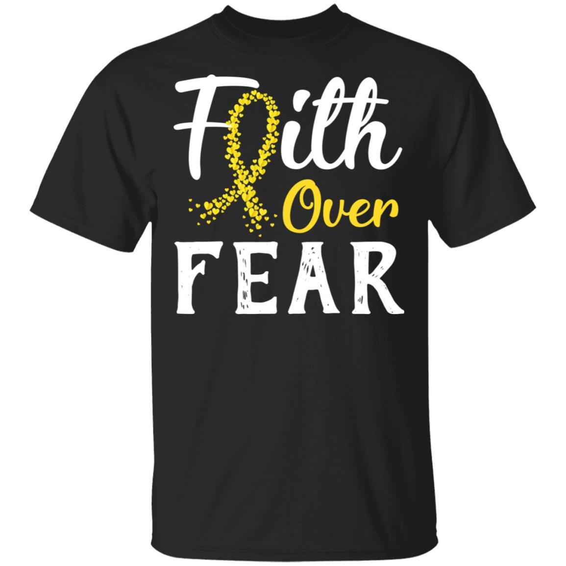 Childhood Cancer Awareness Gold Ribbon Faith Over Fear
