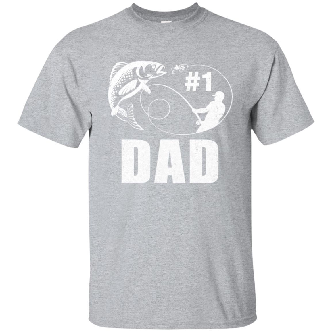#1 Dad Fishing Fisherman Best Fathers Day Gift-T-Shirt & Hoodie-Classic T-Shirt-Sport Grey