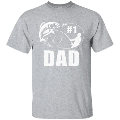 #1 Dad Fishing Fisherman Best Fathers Day Gift-T-Shirt & Hoodie-Classic T-Shirt-Sport Grey