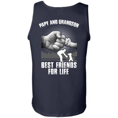 Papy And Grandson Best Friends For Life-T-Shirt & Hoodie-Unisex Tank-Navy
