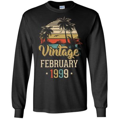 Retro Classic Vintage February 1999 22th Birthday Gift-T-Shirt & Hoodie-Long Sleeve T-Shirt-Black