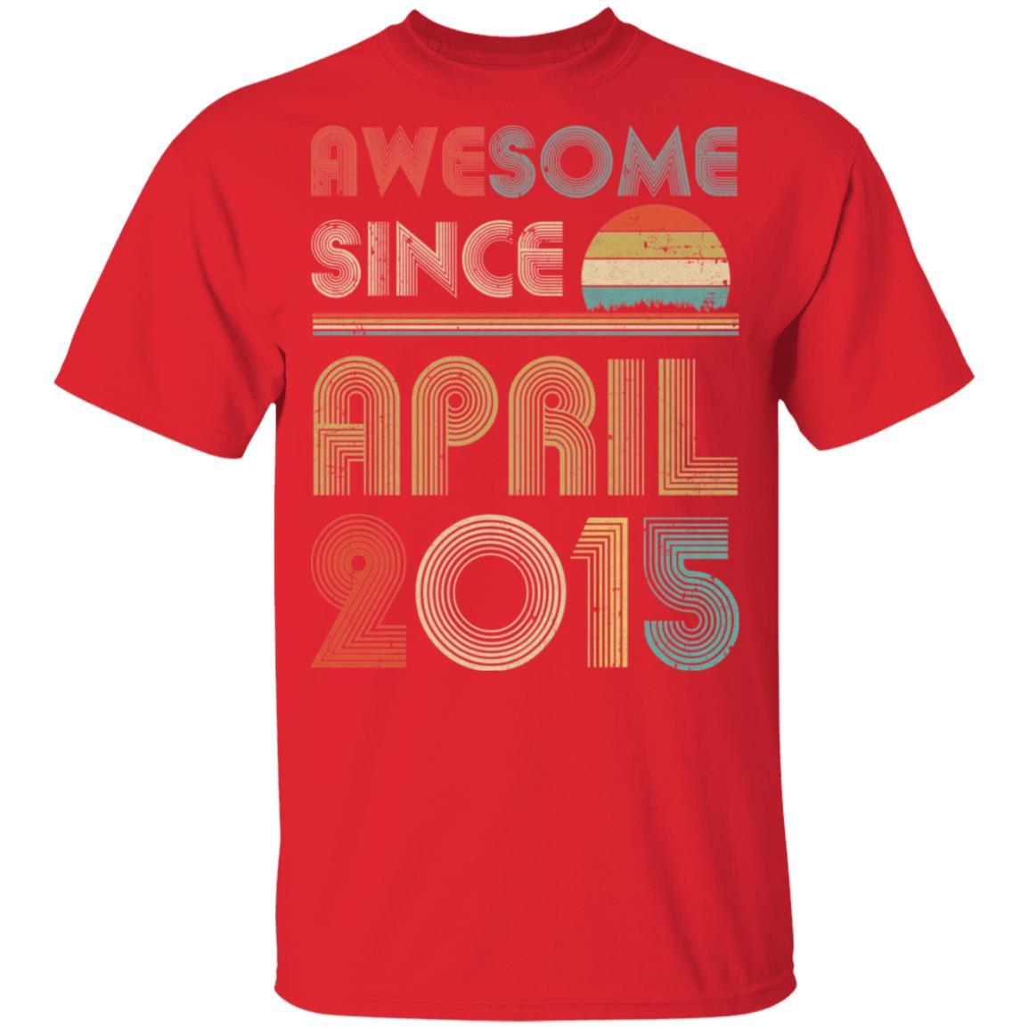 Awesome Since April 2015 Vintage 6th Birthday Gifts Youth-Youth Shirt-Youth T-Shirt-Red