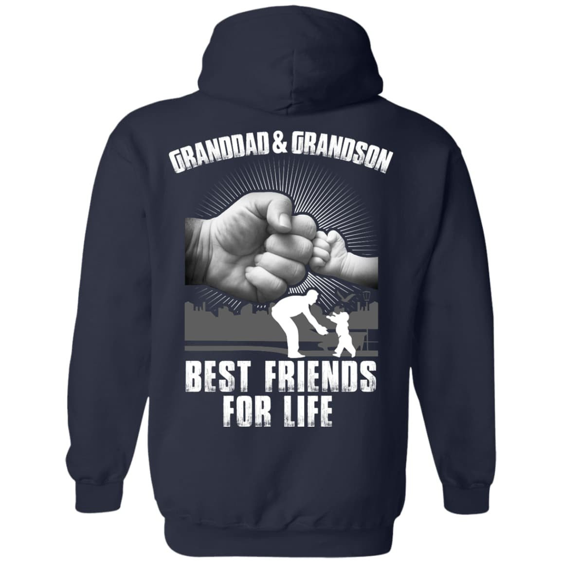 Granddad And Grandson Best Friends For Life-T-Shirt & Hoodie-Pullover Hoodie-Navy