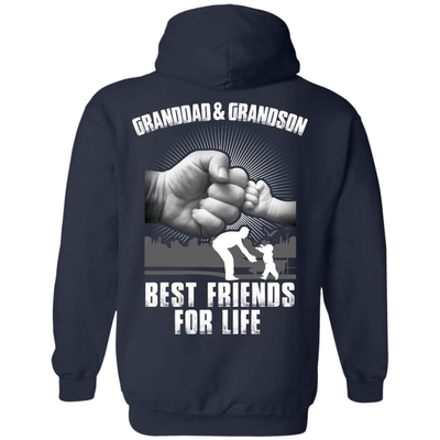 Granddad And Grandson Best Friends For Life-T-Shirt & Hoodie-Pullover Hoodie-Navy