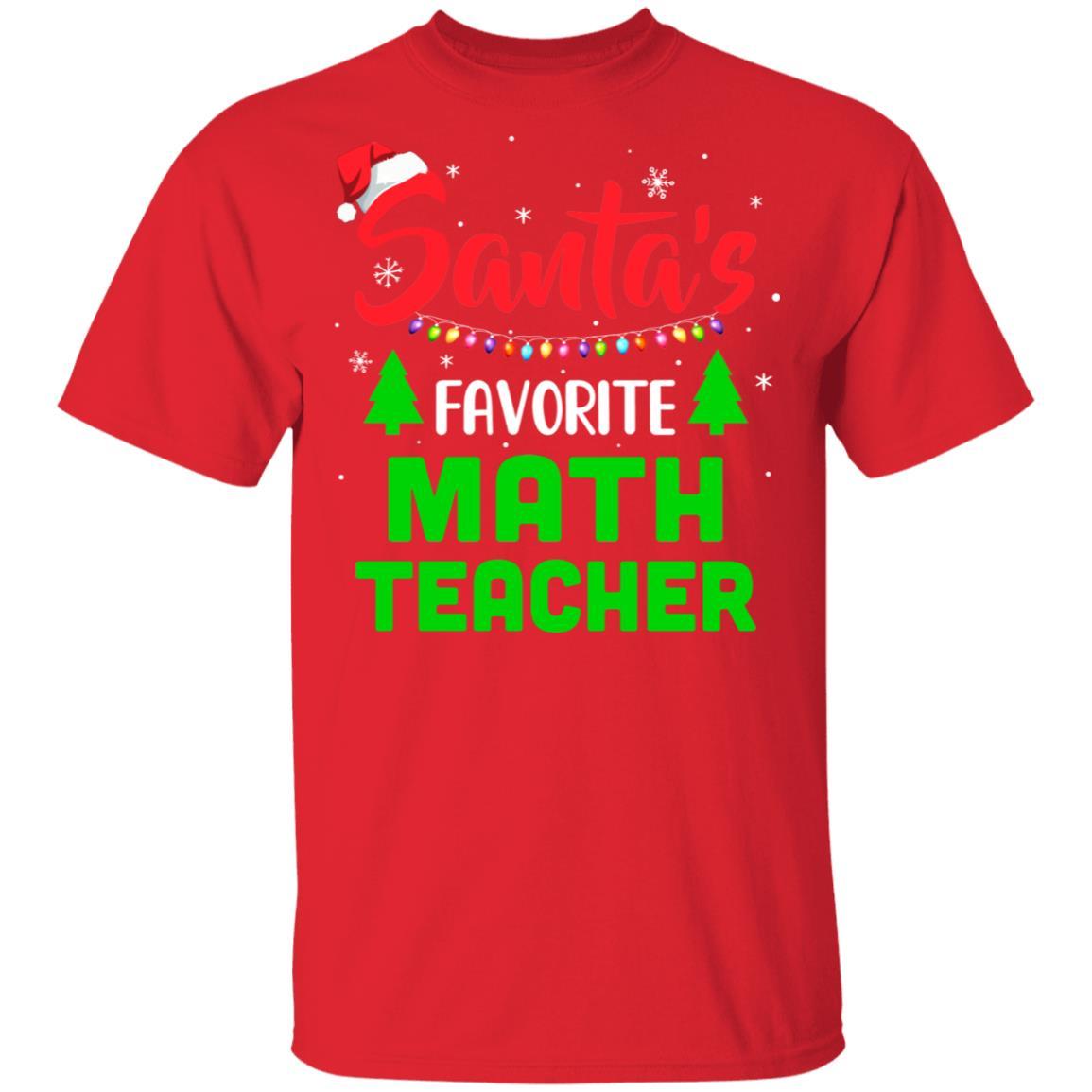 Santa's Favorite Math Teacher Funny Christmas Xmas Gifts-T-Shirt & Sweatshirt-Classic T-Shirt-Red