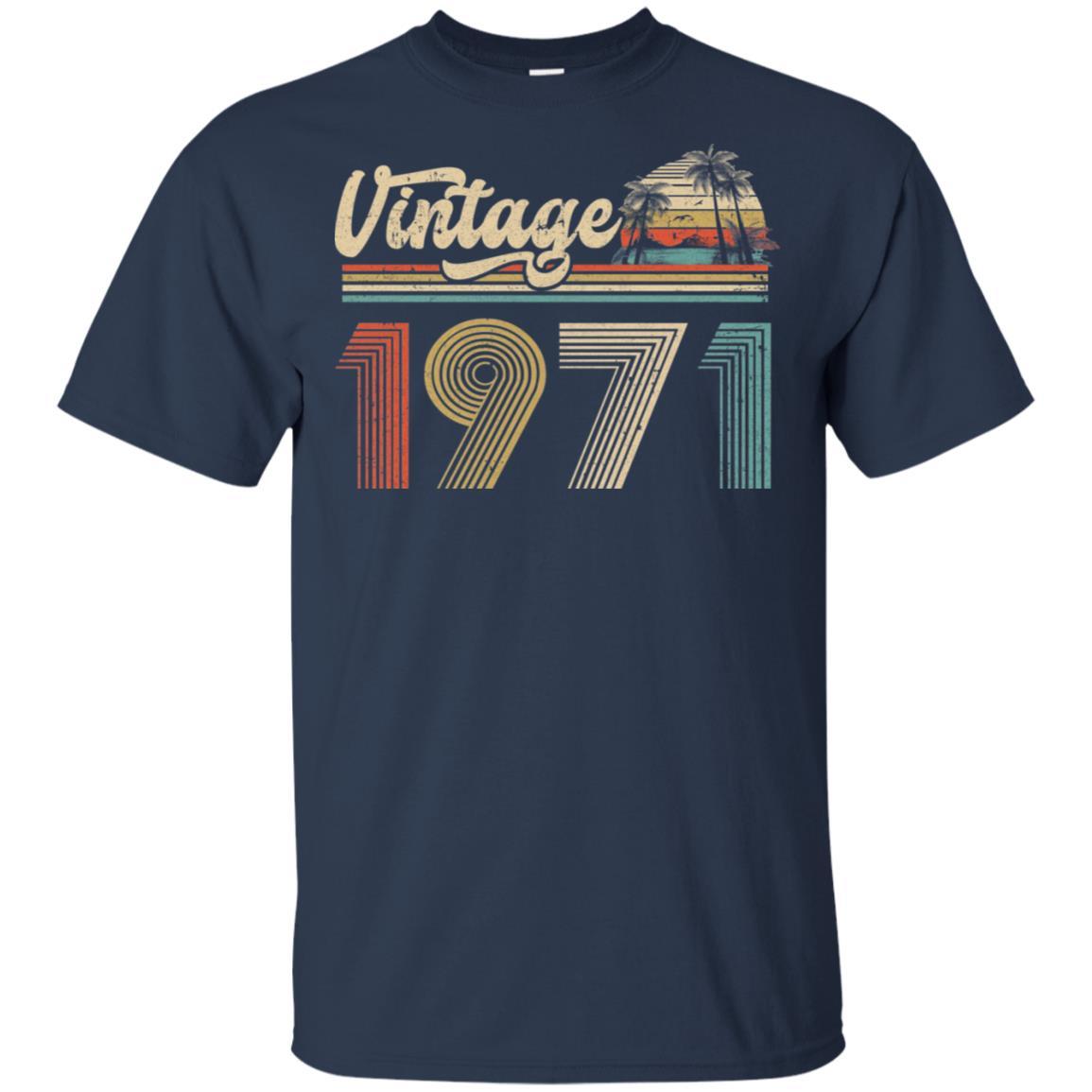 50th Birthday Gift Vintage 1971 Classic-T-Shirt & Hoodie-Classic T-Shirt-Navy