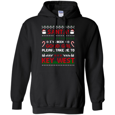 Santa I've Been A Good Girl Please Take Me To Key West-T-Shirt & Hoodie-Pullover Hoodie-Black