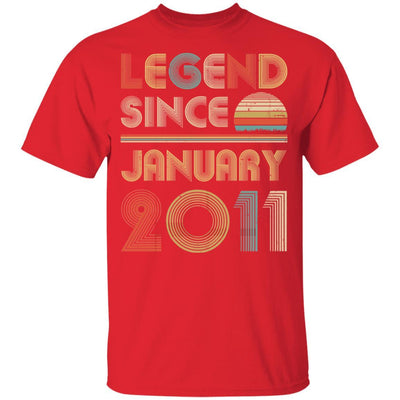 Legend Since January 2011 Vintage 10th Birthday Gifts Youth-Youth Shirt-Youth T-Shirt-Red