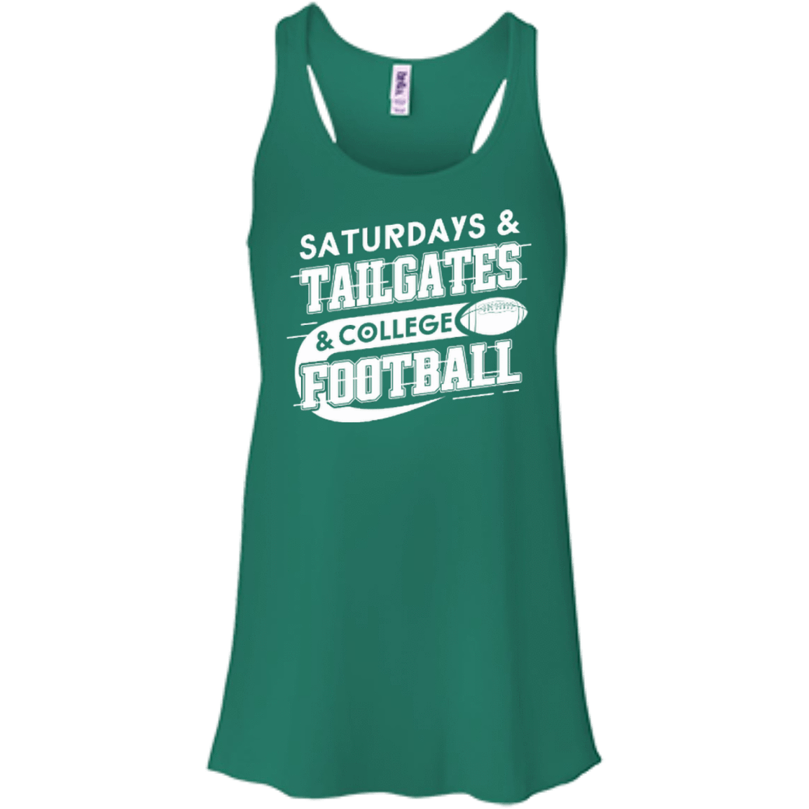 SATURDAYS TAILGATES COLLEGE FOOTBALL-T-Shirt & Hoodie-Women's Flowy Racerback Tank-Kelly