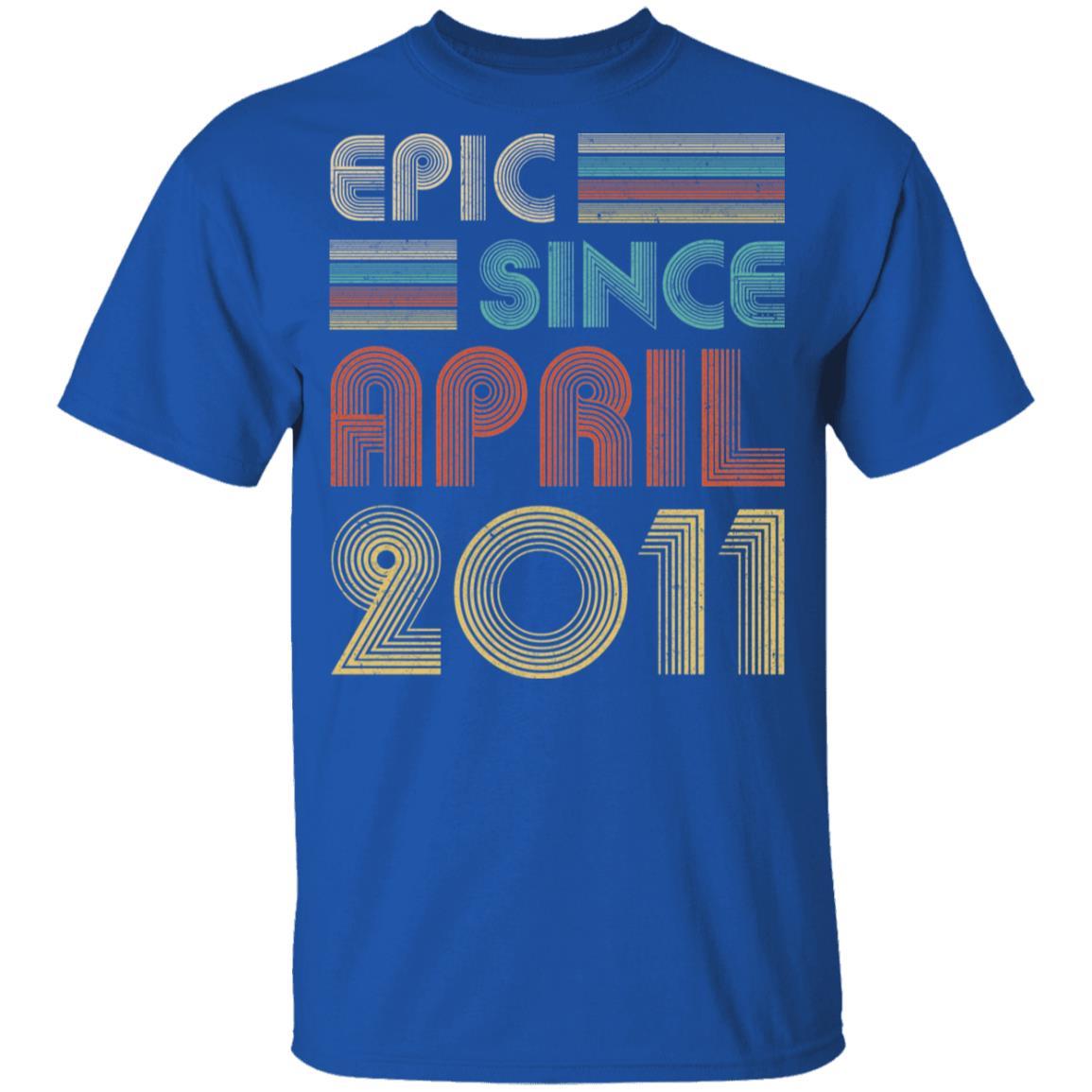 Epic Since April 2011 Vintage 10th Birthday Gifts Youth-Youth Shirt-Youth T-Shirt-Royal