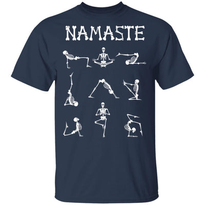 Namaste Yoga Skeleton Halloween Costume Gifts-T-Shirt & Tank Top-Classic T-Shirt-Navy