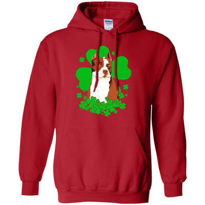 Pitbull St. Patrick's Day Clovers-T-Shirt & Hoodie-Pullover Hoodie-Red