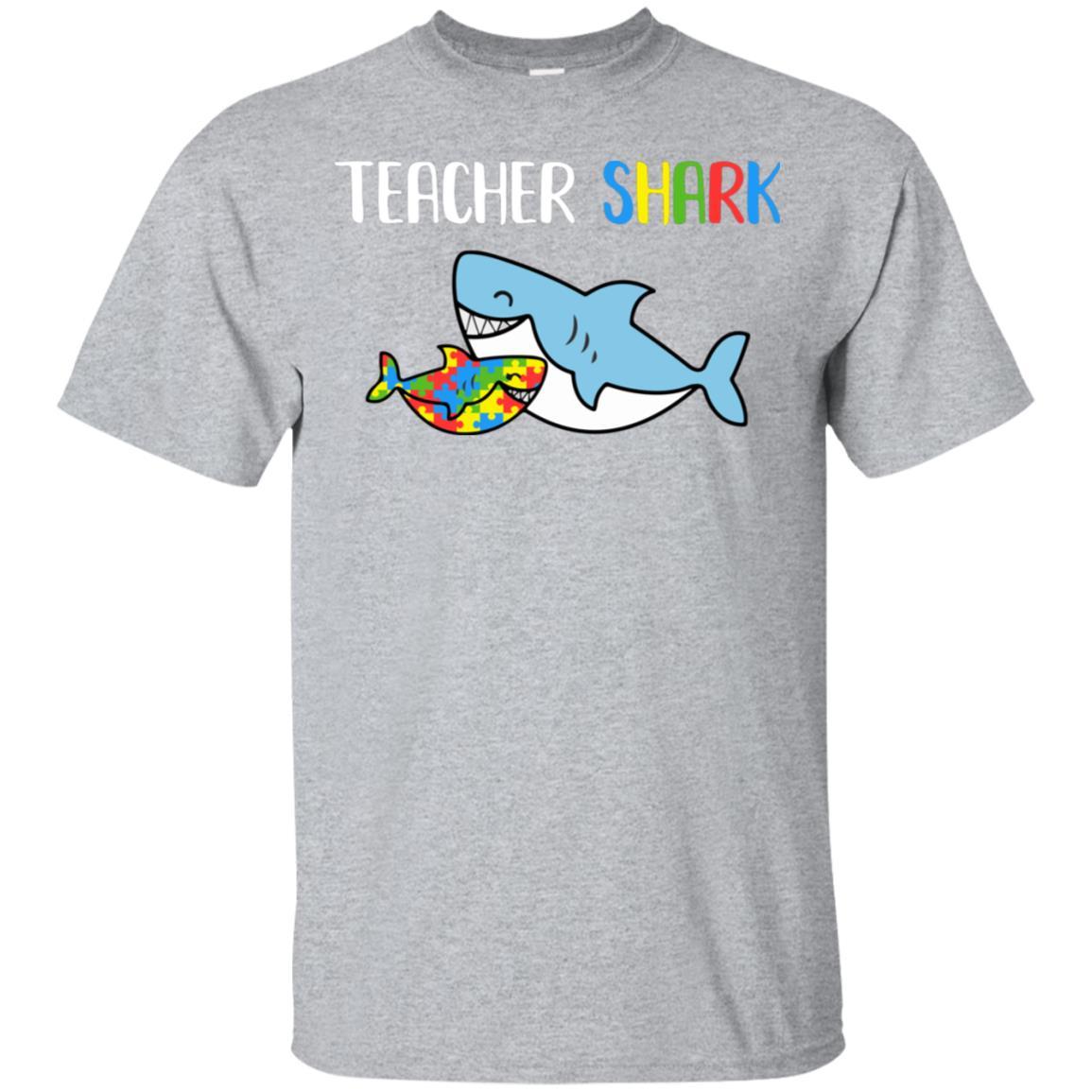 Teacher Shark Support Autism Awareness For Child-T-Shirt & Hoodie-Classic T-Shirt-Sport Grey