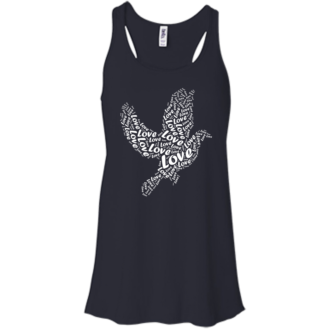 I Love Birds-T-Shirt & Hoodie-Women's Flowy Racerback Tank-Midnight