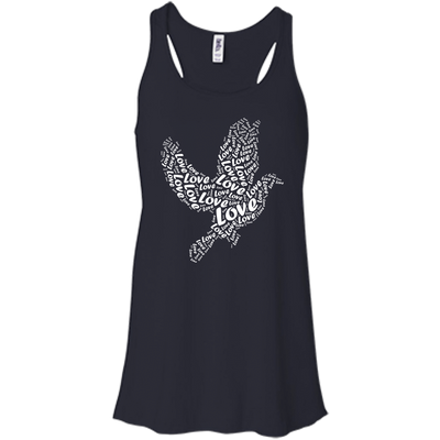 I Love Birds-T-Shirt & Hoodie-Women's Flowy Racerback Tank-Midnight