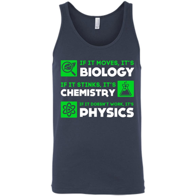 Biology Chemistry Physics Science Teacher-T-Shirt & Hoodie-Unisex Tank-Navy