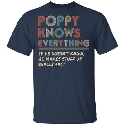 Poppy Know Everything Vintage Poppy Father's Day Gift-T-Shirt & Hoodie-Classic T-Shirt-Navy