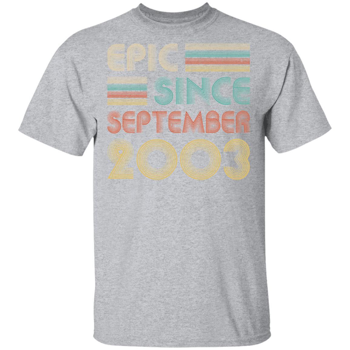 Epic Since September 2003 Vintage 18th Birthday Gifts-T-Shirt & Hoodie-Classic T-Shirt-Sport Grey