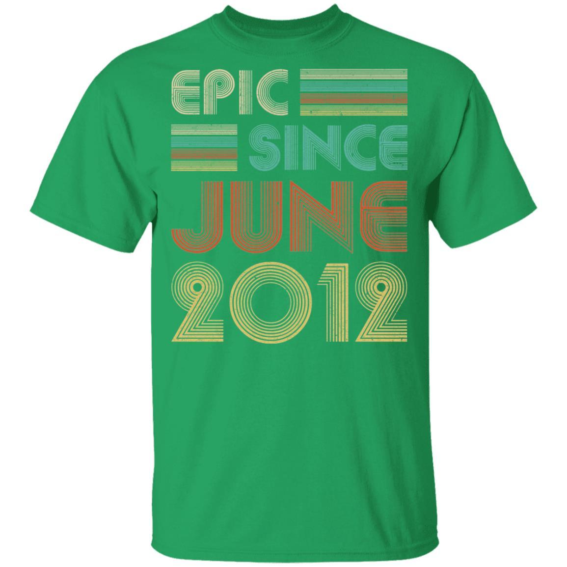 Epic Since June 2012 Vintage 9th Birthday Gifts Youth-Youth Shirt-Youth T-Shirt-Irish Green