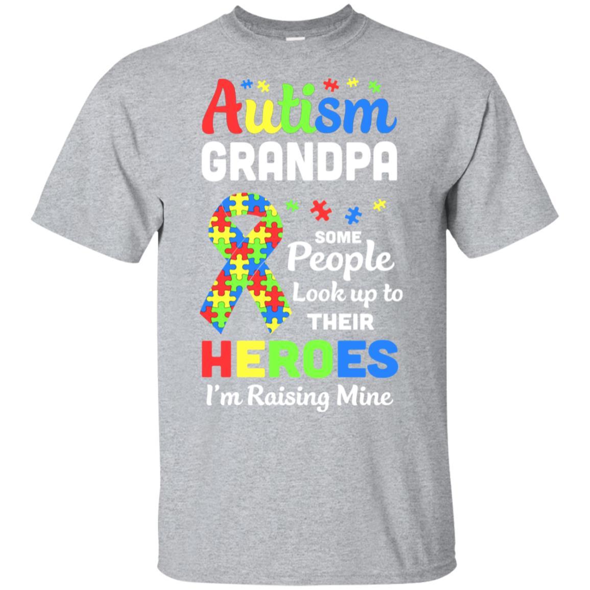 Autism Grandpa Some People Look To Their Heroes-T-Shirt & Hoodie-Classic T-Shirt-Sport Grey