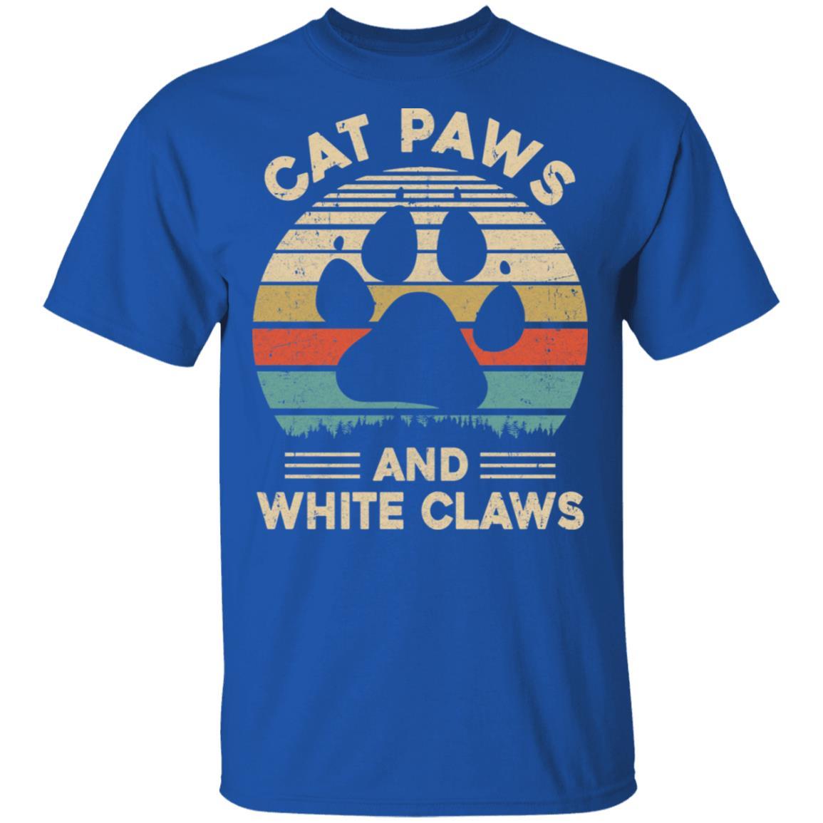 Cat Paws And White Claws Vintage Cute Cat Lover-T-Shirt & Hoodie-Classic T-Shirt-Royal