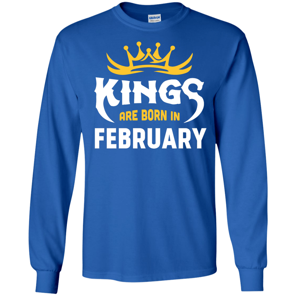 Kings Are Born In February-T-Shirt & Hoodie-Long Sleeve T-Shirt-Royal