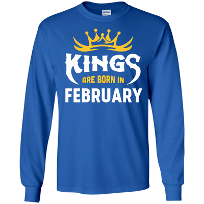 Kings Are Born In February-T-Shirt & Hoodie-Long Sleeve T-Shirt-Royal